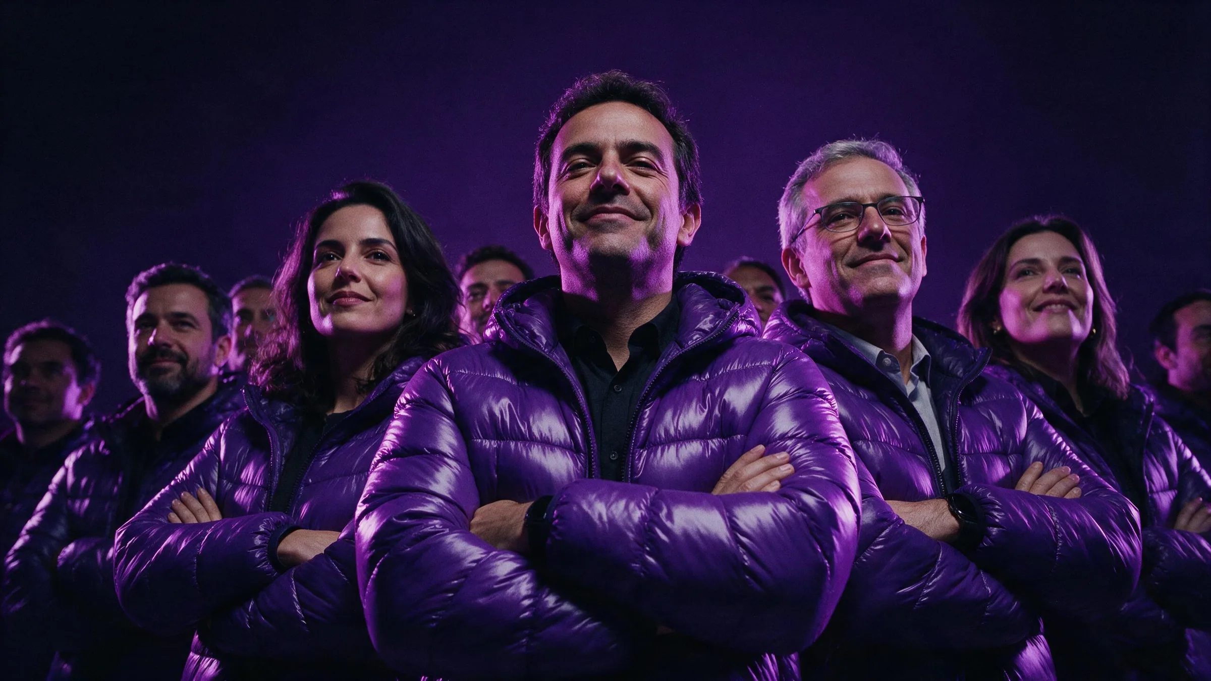 Representação visual de um time diverso unido pela transformação